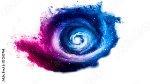 Vibrant cosmos nebula, interstellar cloud, milky way, cut out transparent