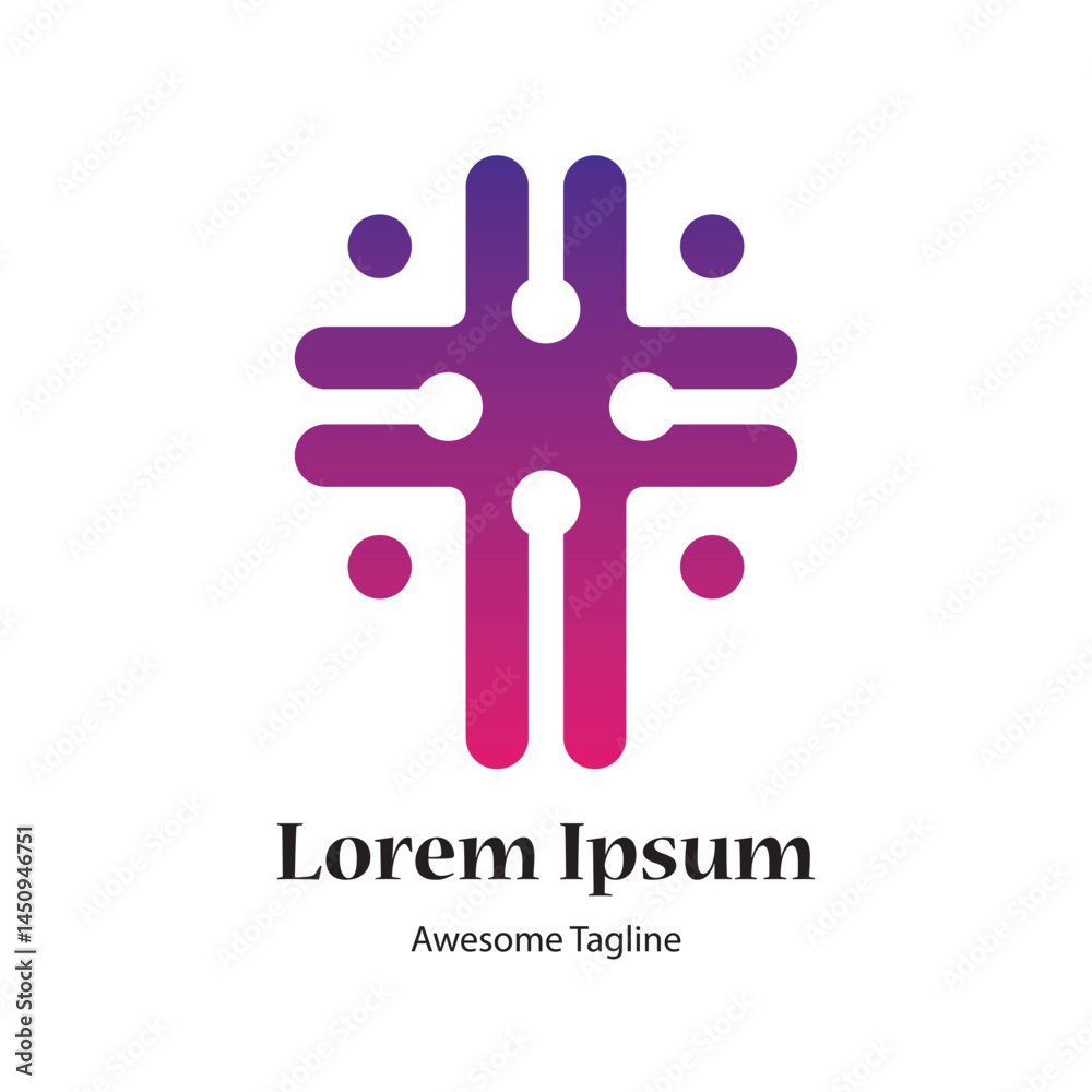 Fototapeta premium t letter tech logo design icon