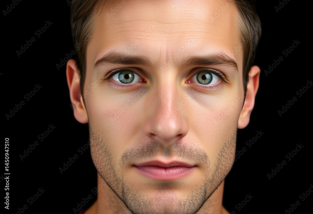 Fototapeta premium Male portrait on black background