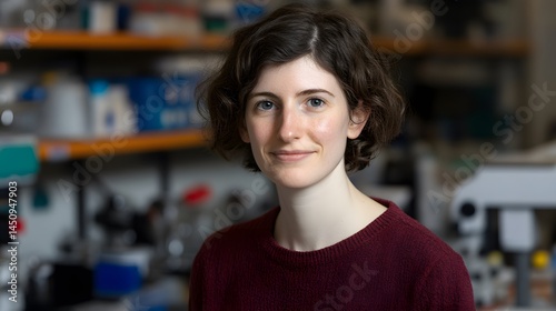 Portrait of a Young Female Scientist in a Lab Setting