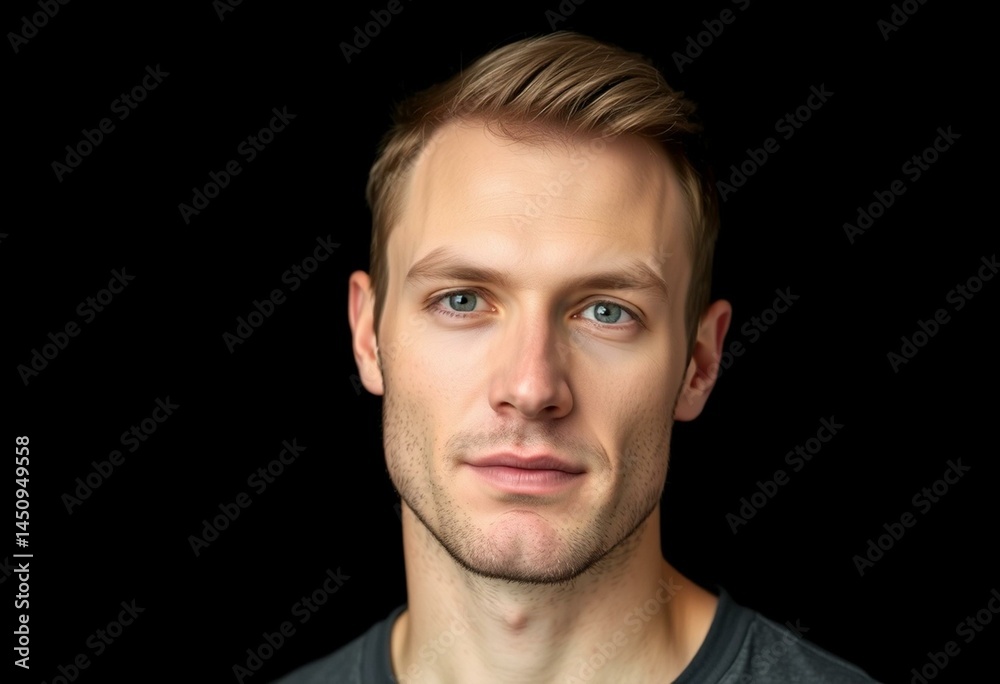 Fototapeta premium Male portrait on black background