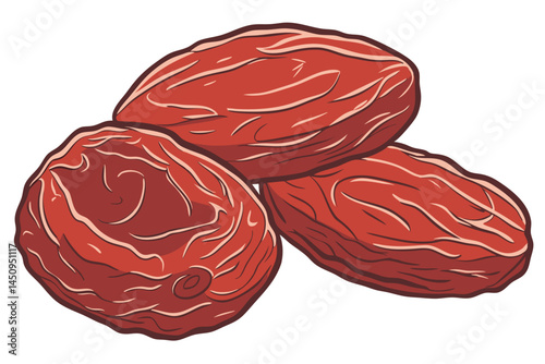11 Dried raisins, macro photography, vibrant red color, wrinkled texture, shiny surface, isolated on white background, high detail, soft lighting, food photography, glossy appearance, transparent high