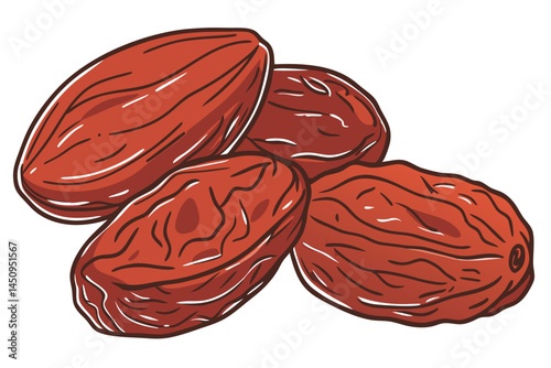 11 Dried raisins, macro photography, vibrant red color, wrinkled texture, shiny surface, isolated on white background, high detail, soft lighting, food photography, glossy appearance, transparent high