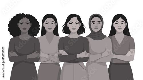 Diverse Group of Confident Women Standing Together