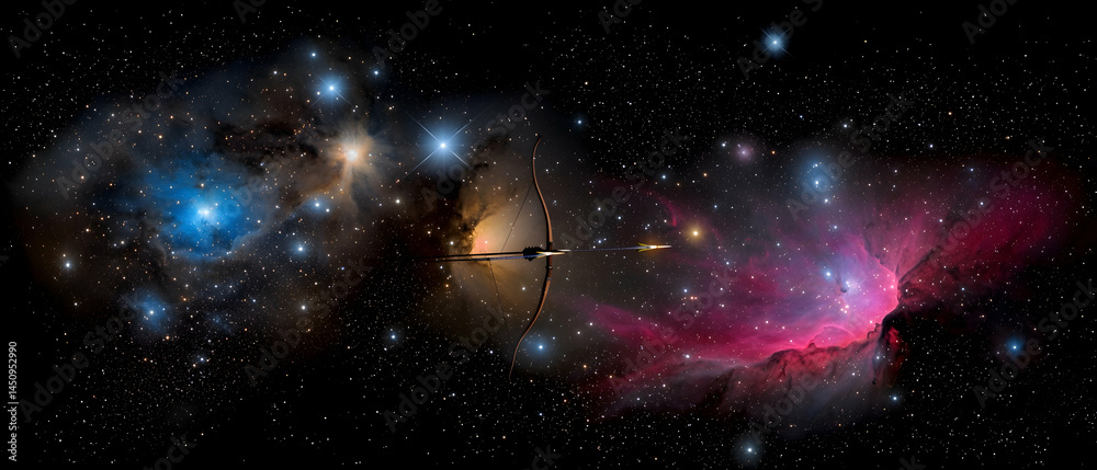 Fototapeta premium Vast Colorful Nebula With Stars In Space