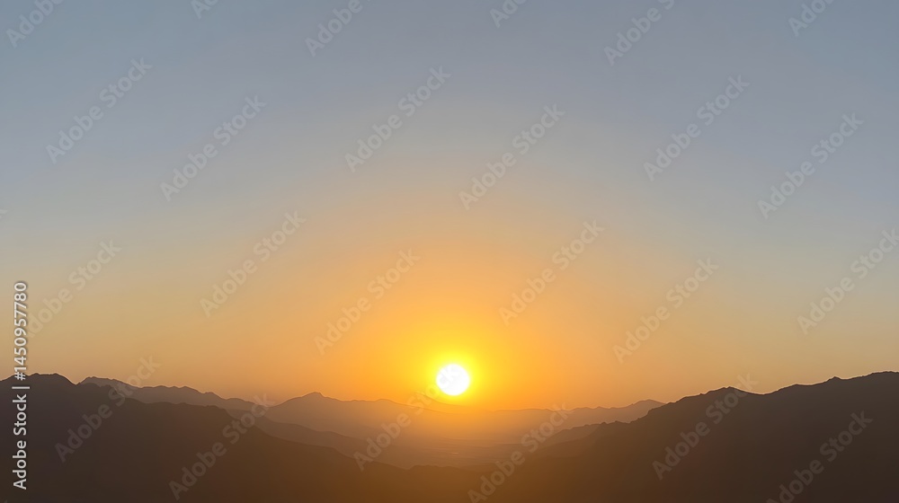 Fototapeta premium Stunning Sunset Over Mountain Range Landscape