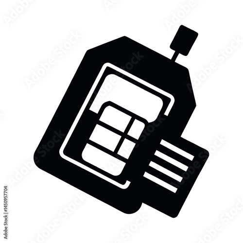 SIM Card Ejector Tool Minimal Black Vector