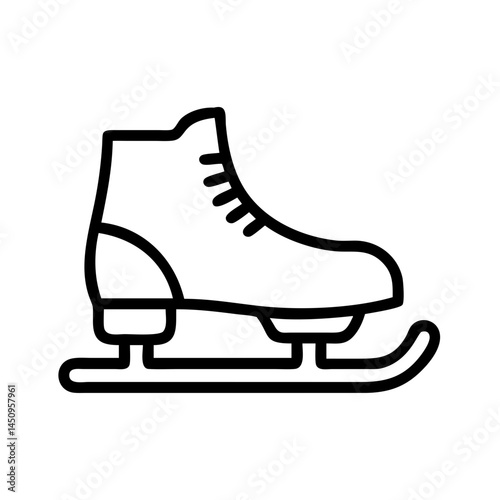 Ice Skating Shoe Outline Icon  