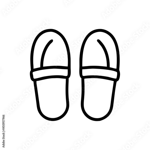 House Slippers Outline Illustration  