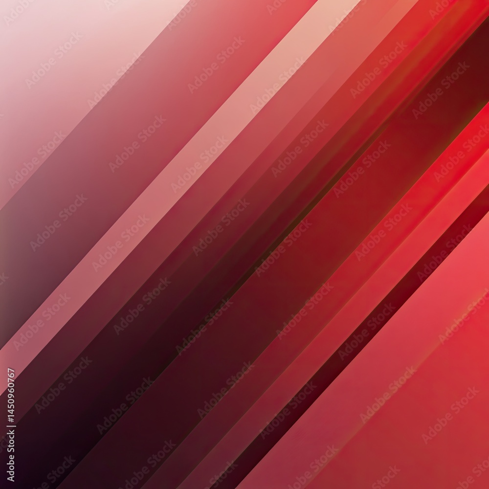 Obraz premium Diagonal, vibrant, color-shifting lines create an abstract design Layers of red and maroon hues create a dynamic, diagonal stripe pattern with subtle shading