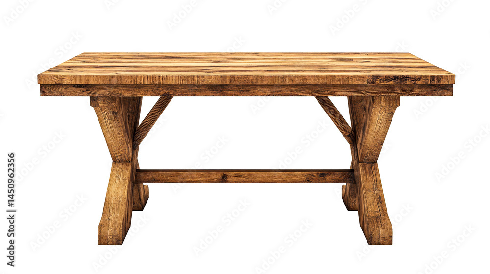Rustic wooden dining table with aged texture, cut out transparent Rustic wooden dining table with aged texture, cut out transparent