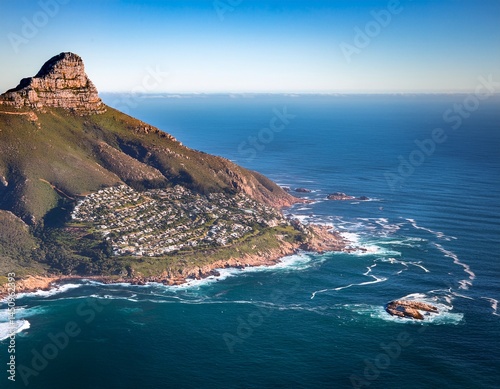 green point and sea point cape town south africa aerial view shot from a helicopter
