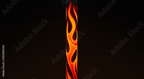 Orange and black flame design object