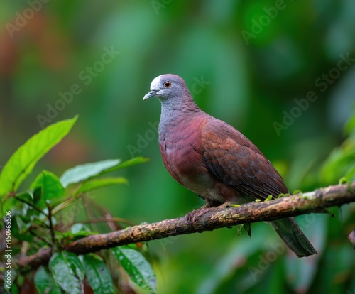 Wallpaper Mural Pale bean dove, Patagioenas cayennensis, bird perched on a branch in a tropical forest Torontodigital.ca