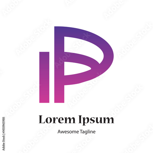 ip letter abstract creative logo design icon