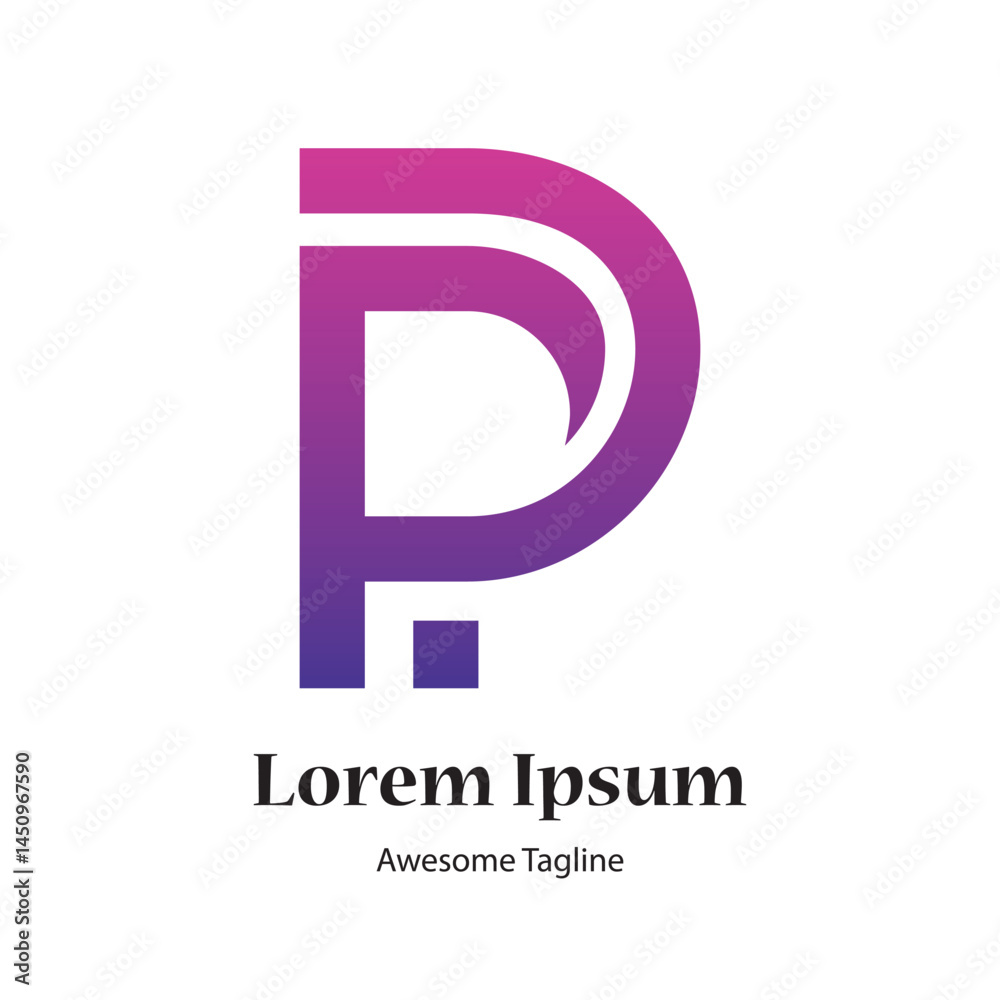 Fototapeta premium p letter abstract creative logo design icon