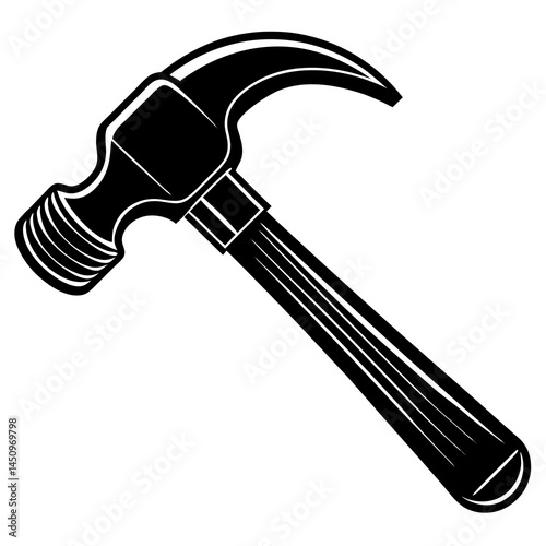 hammer and nail Vector icon illustration silhouette Graphics design image white background