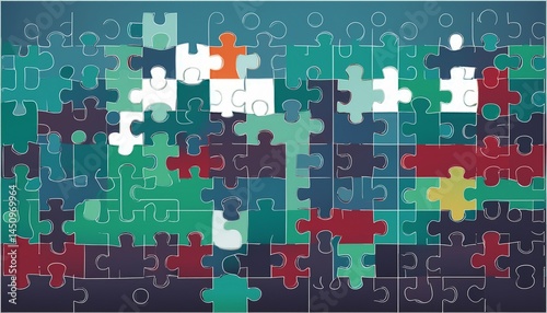 jigsaw puzzle background with pieces illustration