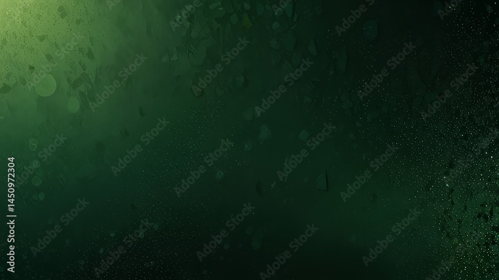 Mystical Green Gradient with Floating Particle Effects – Abstract Digital Background