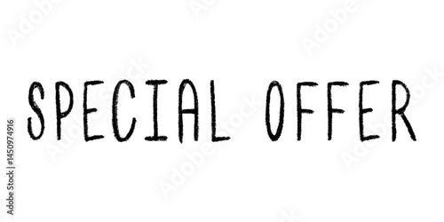 Special offer lettering Handwritten word Modern brush calligraphy Template for marketing ad, print, web, banner, poster, flyer Ink illustration