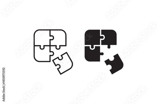 Puzzle icon with missing piece in vector style Vector