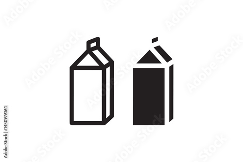 Milk or beverage carton icon in outline and solid Vector