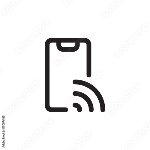 NFC mobile payment icon with signal waves Vector