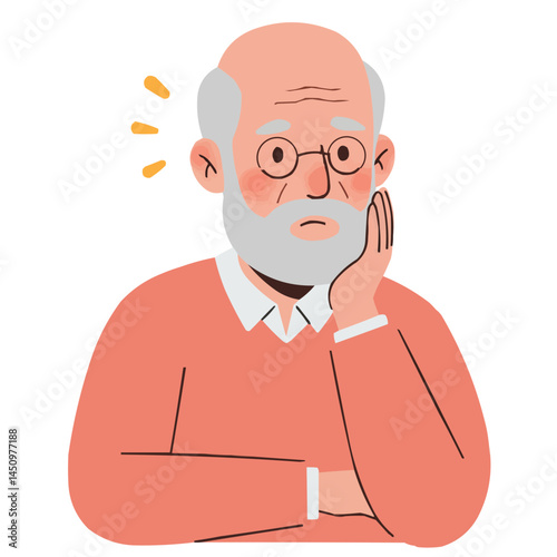 Senior man lost in thought - thoughtful elderly man with wise gaze.