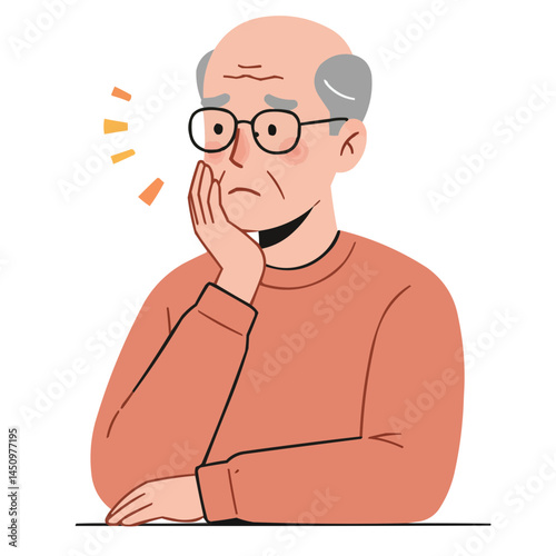 Senior man lost in thought - thoughtful elderly man with wise gaze.