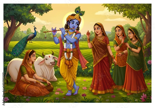 Krishna Plays His Flute
