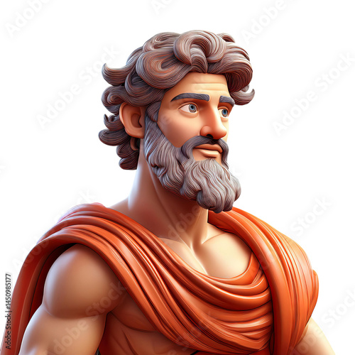 A Stylish Male Character with Wavy Hair and Detailed Facial Features