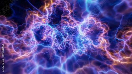 Vast Glowing Nebula in Deep Space with Vibrant Cosmic Clouds and Distant Stars
