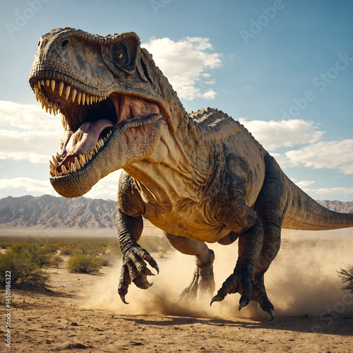 tyrannosaurus rex dinosaur in the desert
Generative AI