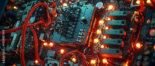 Abstract Glowing Circuitry Design