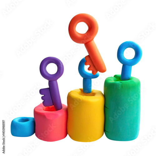 Colorful Clay Keys for Creative Play and Learning Activities