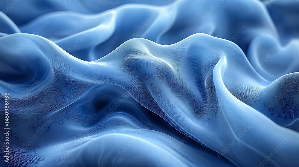 Obraz premium Soft, flowing blue fabric drapes