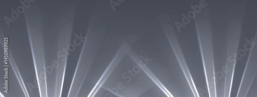 Obraz na płótnie White lasers background., glowing rays or neon beams, bright futuristic backdrop. Concert or nightclub spotlights. Vector illustration. w salonie