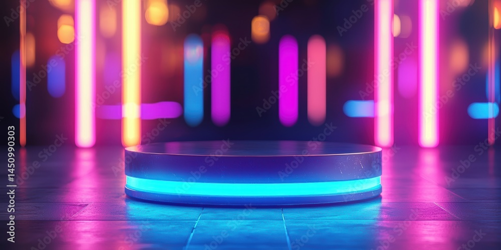 Fototapeta premium a room with blue and purple lighting 