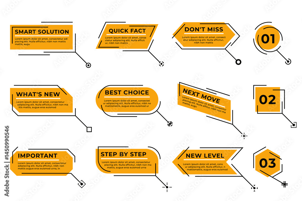Abstract callout titles and infographic labels in modern style