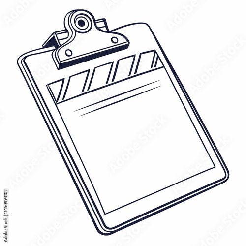 Minimalist Clipboard Illustration With Blank Space For Notes And Information