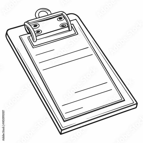 Simple Black And White Clipboard Illustration For Note Taking And Task Management