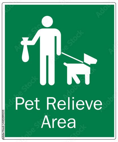 Dog poop sign pet relieve area