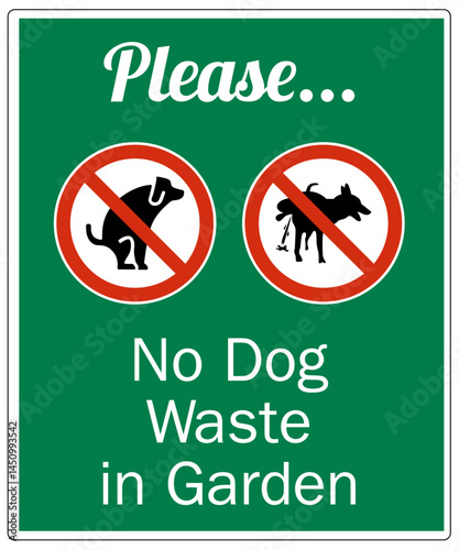 Dog poop sign please no dog waste in garden