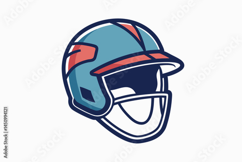 Baseball or Softball Helmet Vector Clipart - Outline, Silhouette & Color