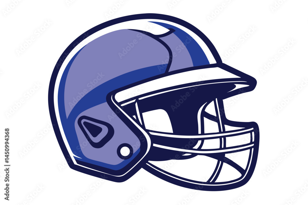 Fototapeta premium Baseball or Softball Helmet Vector Clipart - Outline, Silhouette & Color