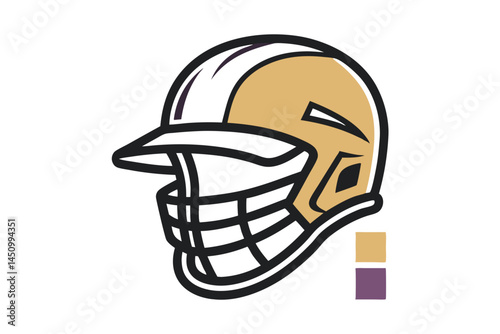 Baseball or Softball Helmet Vector Clipart - Outline, Silhouette & Color