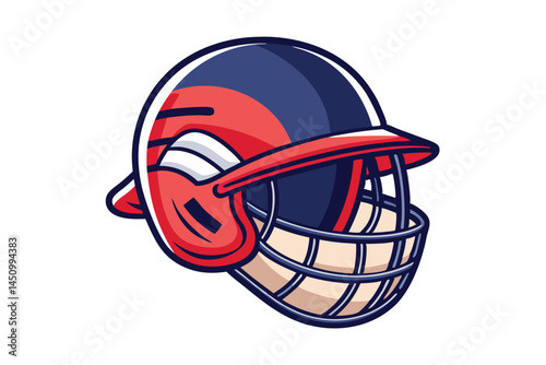 Baseball or Softball Helmet Vector Clipart - Outline, Silhouette & Color