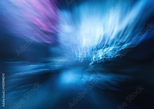 Abstract blue and pink light painting.