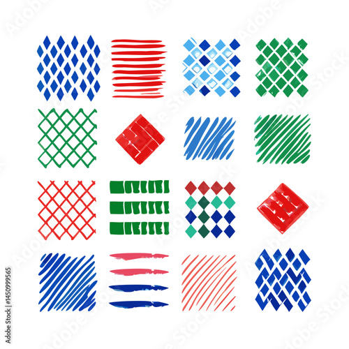 Abstract Pattern Background In Blue Green Red And Black Colors Digital Illustration