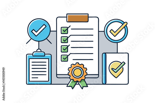 Verified checkmark guarantee and approval icons for trust, authenticity, and validation in modern design icon set